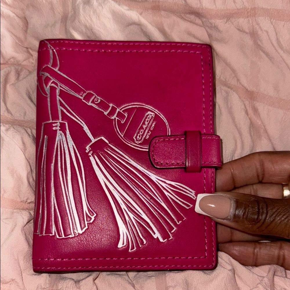Coach Pink Leather Passport Holder